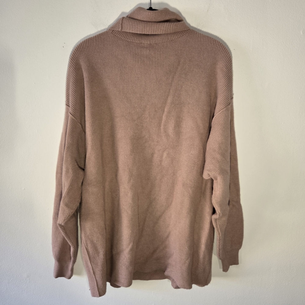 Free People Softly Structured Ribbed Tunic Sweater Small Dusty Mauve Pink - Picture 3 of 6